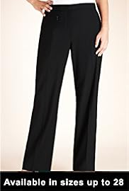 Plus Flat Front 1 Zip Pocket Straight leg Trousers