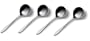 Stainless Steel Round Soup Spoons - Alpha Collection (Set of 4)