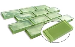 Dimensions Glass 1x2" Mosaic Tile Clear Light Green Sea