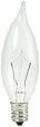 Bulbrite KR25CFC/25-10PK 25W Krystal Touch Flame Tip Chandelier Bulb, CA8, Candelabra Base, 10-Pack