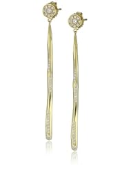 Ron Hami "Garden Fantasy" Yellow Gold Hand Carved Bar Earrings