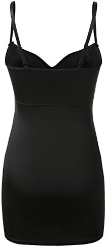 MIRAAVE Womens Smooth Waist Cinch Body Shaping Fitted Slip Dress BLACK LARGE