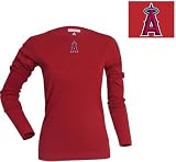 MLB Los Angeles Angels Dark Red Womens Long Sleeve Signature Tee