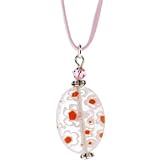 Pink FLORAL Stone Adjustable Choker Necklace