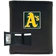 Oakland Athletics Leather & Nylon Trifold Wallet - MLB Baseball Fan Shop Sports Team Merchandise