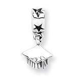 Sterling Silver Reflections Graduation Cap Dangle Bead QRS491