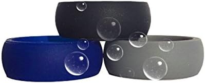 Premium Silicone Wedding Ring (Wedding Band) - 3 Ring Pack (10) Hypoallergenic and safe! Money Back Guarantee!!