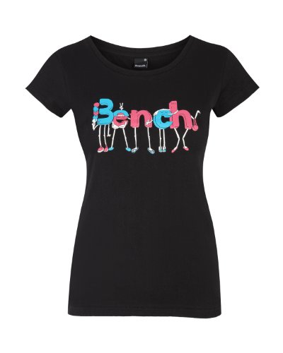 Bench Damen T-Shirt Family, black, S, BLGA2239_BK001
