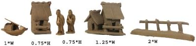 Set of 6 pieces Ceramic Small Village Miniatures