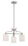 Quoizel TY5103AN Taylor 3-Light Rod Hung Chandelier, Antique Nickel