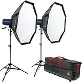 Photoflex StarFlash 650 Gemini OctoDome Kit with Two StarFlash 65Ows Monolights, Two 3' OctoDome3's, Connectors, 8'2 LiteStands, & Large Case with Wheels.