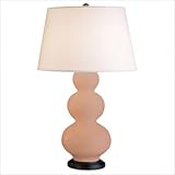 IMAGE OF Robert Abbey 340X Triple Gourd - Table Lamp, Deep Patina Bronze Finish with Petal Glass with Pearl Dupioni Fabric Shade
