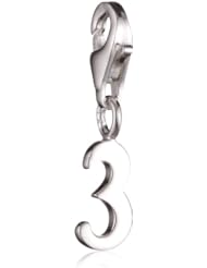 VINANI brand Germany 925 Sterling Silver Charm Pendant Number 3 shiny Digit HZD