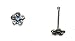 TF Un nez en forme de fleurs de strass en bleu foncé et blanc - en argent sterling 925