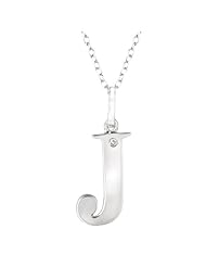 Sterling silver 0.01ct TDW Diamond Initial J Necklace (H-I, I2)