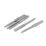 uxcell 磁気トルクス スクリュードライバー ビット T10 ラウンドシャンク　グレー 5本入り 5mmx60mm