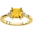 14K Yellow Gold Citrine and Diamond Ring