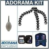 Joby GP3 Gorillapod SLR Tripod Zoom / Grip Kit with Professional Lens Cleaning Kit, Adorama Hurricane Blower, Digital Memory Wallet(4)