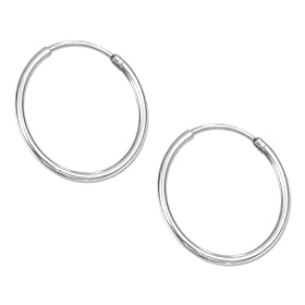 STERLING SILVER 20MM ENDLESS WIRE HOOP EARRINGS