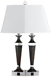 31bTJ6XOZoL. SL160  Brushed Steel with Power Outlets Twin Square Shade Desk Lamp