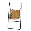 Outdoor Patio Swing Chair And Stand Set - Tropical Palm/Blue