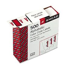 Smead A-Z Color-Coded Bar-Style End Tab Labels, Letter A, Red, 500 per Roll (67071)