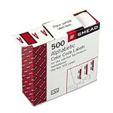 Smead A-Z Color-Coded Bar-Style End Tab Labels, Letter A, Red, 500 per Roll (67071)
