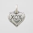Little XOX Double Sided Heart Charm in Sterling Silver, #9207