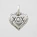 Little XOX Hugs and Kisses Double Sided Heart Charm in Sterling Silver, #9207