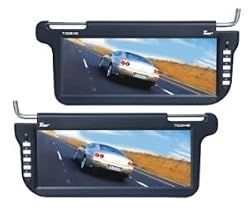 PAIR BLACK 12.2 COLOR SUNVISOR LCD DVD TFT HIGH RESOLUTION VIDEO MONITOR SCREENS SUN VISOR WITH WIRELESS REMOTE CONTROLS