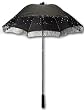 Elegant Black Parasol with Beaded Fringe