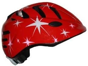 RUNT Child's Helmet: Red with Pink & White Stars