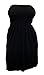 eVogues Plus Size Strapless Long Tube Top Black