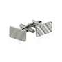 Diagonal Ribbed Silver Cufflinks with Gift Box