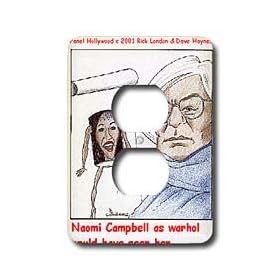 Londons Times Funny Panel Hollywood Cartoons - Naomi Campbell As Warhol Might Have Seen Her - Light Switch Covers - 2 plug outlet cover
