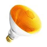 BR38 AMBER OUTDOOR FLOODLIGHT BULB 100 WATTS LONG LIFE 10,000 HOURS AMBER LIGHT BULB