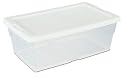 Sterilite 16428012 Storage Box, White Lid with See-Through Base, 12-Pack, 6-Quart