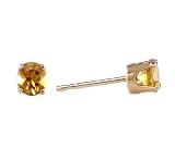 Citrine and Yellow Gold Round-Cut Stud Earrings