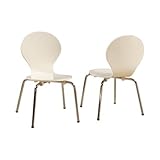 White and Chrome Activity Chairs - Set of Two (White Paint and Chrome Legs) ....