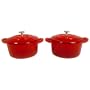 FancyCook Enameled Cast Iron Red Mini Casserole (Set of 2)