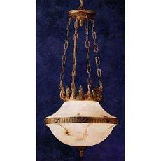 00-2139-R3-55 U Pendant in Garnet patine and white alabaster by LEDS