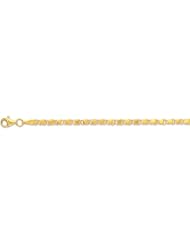 10 Karat 10" Yellow Gold 3.0mm Diamond Cut Link Anklet With Lobster Clasp