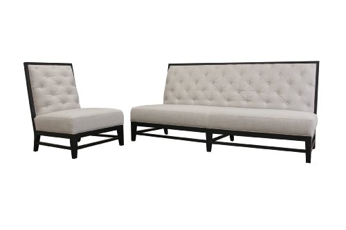 Baxton Studio Bristol Tufted Linen Modern Sofa 