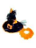  : Halloween Witch's Hat for Large Dog with Feather Boa