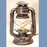 Old Antique Lantern Lamp Night Light Electrical ~ Country Rustic Decor