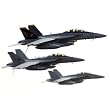 F/A-18F Super Hornets (3 In Sky) Art Poster Print - 11x17