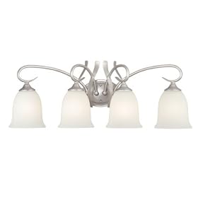 Esprit - 4 Light Bathroom Vanity Lighting Fixture - Brushed Nickel - Ivory Opal Glass -... by Vaxcel Lighting