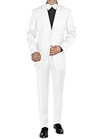 Giorgio Napoli Men's Tuxedo Suit Two Button Jacket Flat Front Adjustable Pants