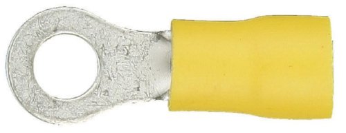 Install Bay Vinyl Terminal Ring Connector 12/10 Gauge #10 Yellow 100 Pack - YVRT10