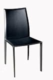 Review Wholesale Furniture ALC-1025 black / 2 Rockford Black Leather Dining Chairs By Wholesale Interiors